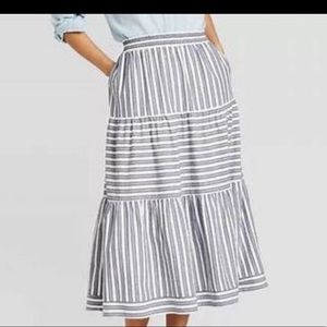 Blue and white striped skirt with pockets in like new condition.